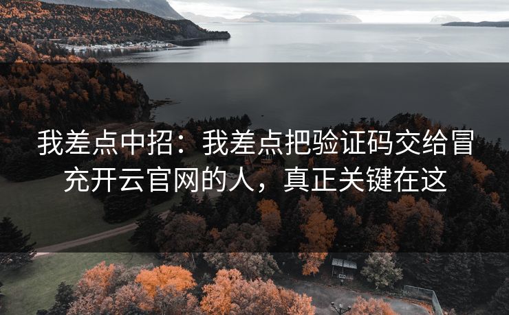 我差点中招：我差点把验证码交给冒充开云官网的人，真正关键在这