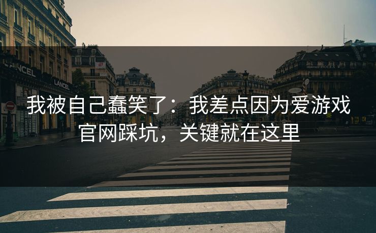 我被自己蠢笑了：我差点因为爱游戏官网踩坑，关键就在这里