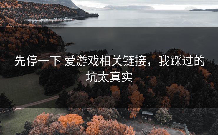 先停一下 爱游戏相关链接，我踩过的坑太真实